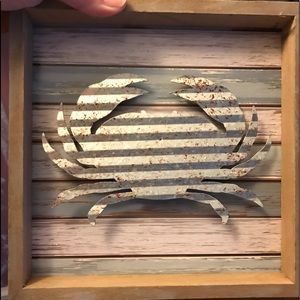 Summer Art Metal Crab 🦀 inside frame 8 x 8 inches